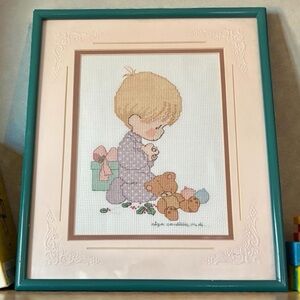 Precious Moments Framed Cross-Stitch Art